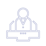 person on podium